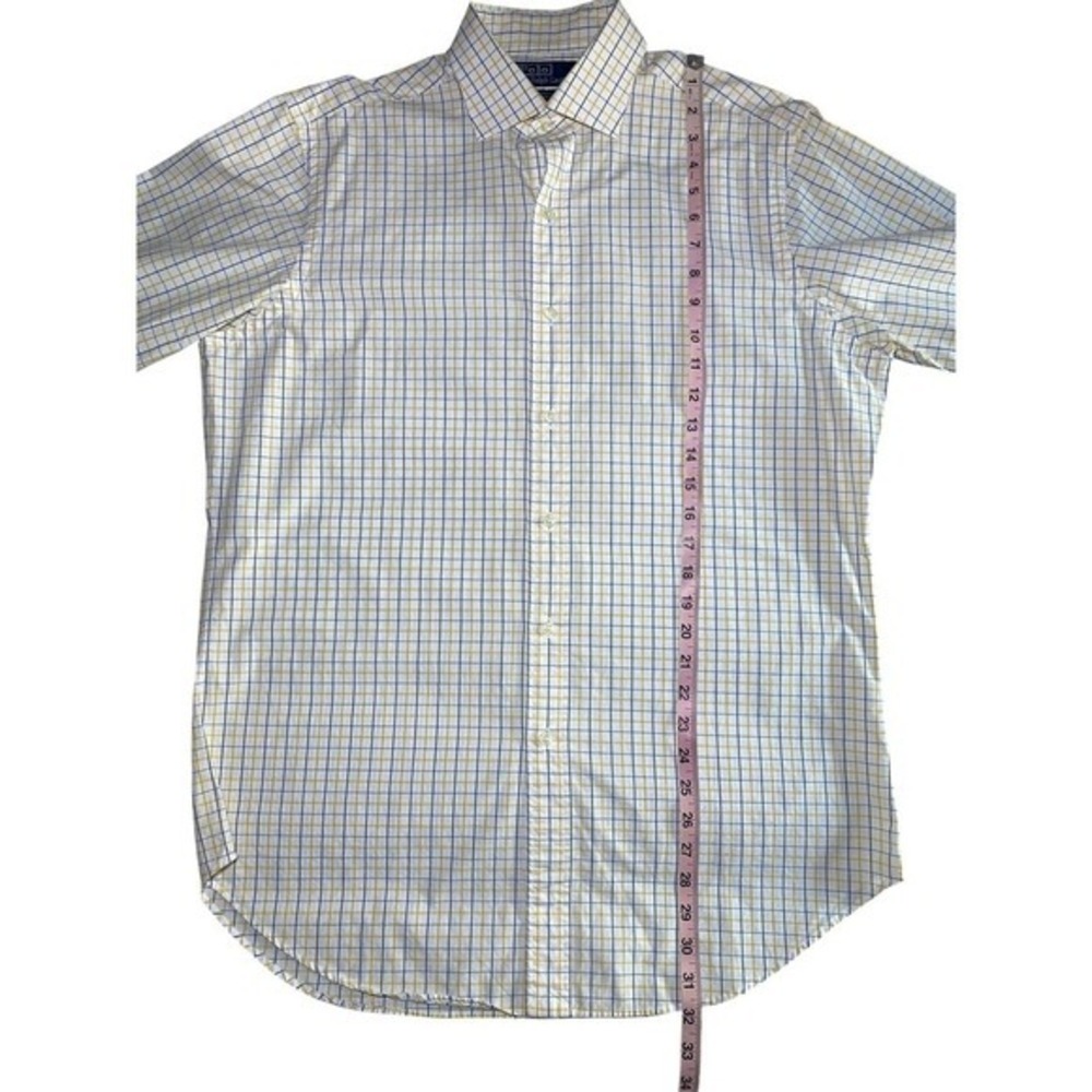 Polo Ralph Lauren Regent Classic Fit Shirt White Yellow Blue Check Size 16 32/33 - Picture 6 of 8